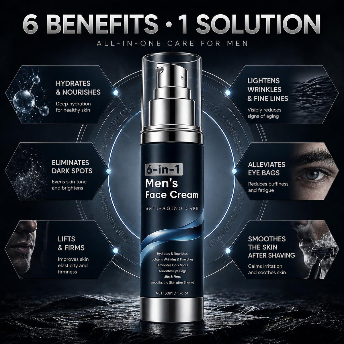 WAESKI cream next to ruler showing 1.76 fl oz scale and portable size