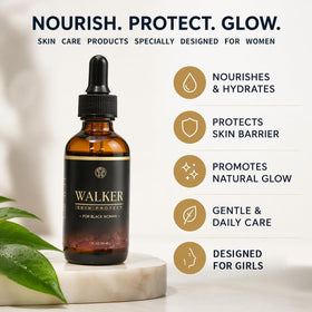 Walker dropper dispensing serum, highlights precise application benefit