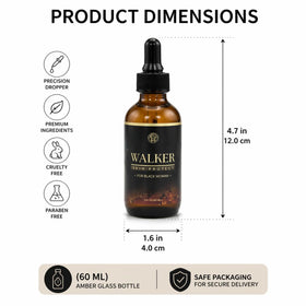 Walker serum on bathroom vanity with towel, suggests daily routine convenience benefit