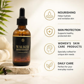 Walker close-up texture of the serum, shows lightweight absorption benefit