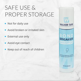 Walker Tape bottle next to common items indicating 10 fl oz size for travel and storage