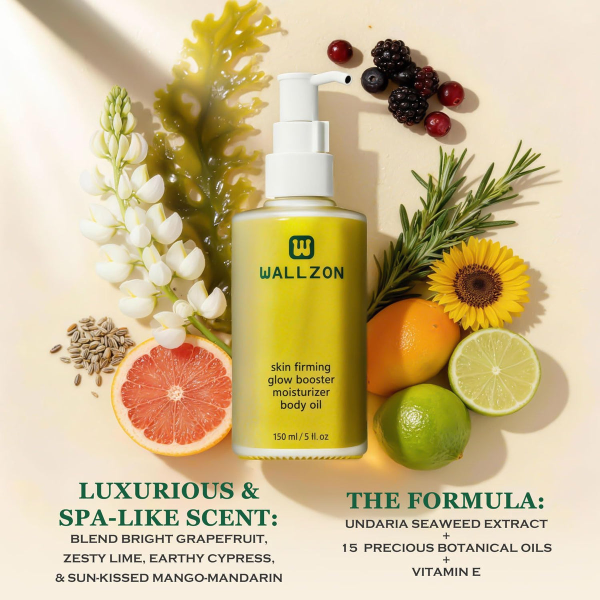 WALLZON glass bottle pump detail highlighting premium design