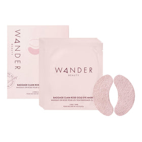 Wander Beauty front packaging showing rose gold patches and benefits clearly