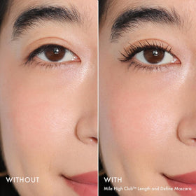 Wander Beauty application on eye demonstrating fanned-out lashes benefit: visible lift and definition