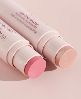 Wander Beauty close-up of dual-ended stick showing cream blush and illuminator ends