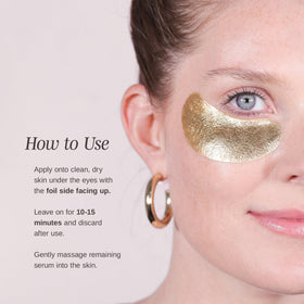 Wander Beauty patch applied under eye demonstrating comfortable fit and instant hydrating effect