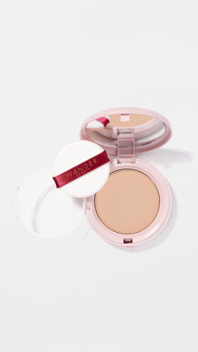 Wander Beauty powder texture close-up highlighting fine-milled finish