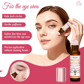 Warmify face roller with visible castor oil texture for moisturizing glow