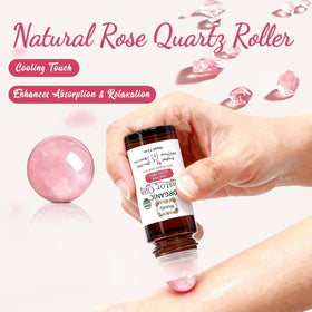 Warmify in hand applying roller to cheek for easy application and calming texture benefit