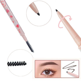 Wasaiggon eyebrow pencil with spoolie demonstrating shaping and blending for natural brows