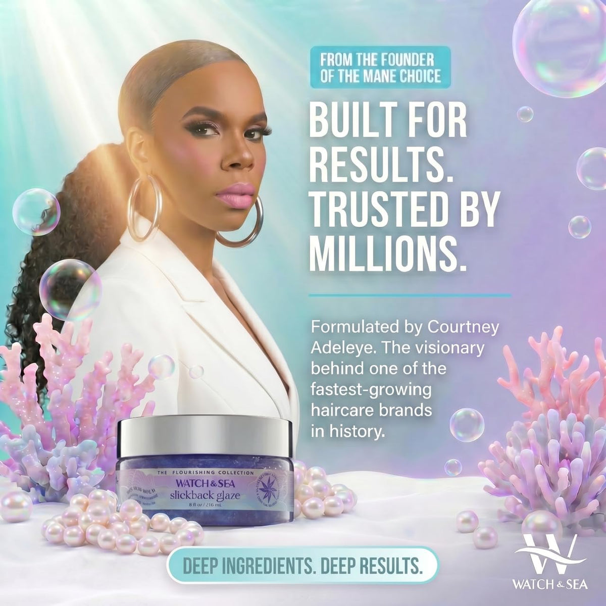 Watch & Sea Beauty close-up texture shot highlighting smooth glossy gel