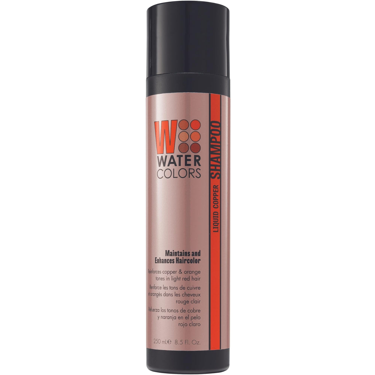 Watercolors front bottle showing LIQUID COPPER label and clear benefits