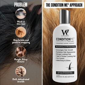 Watermans conditioner applied in shower demonstrating easy detangling
