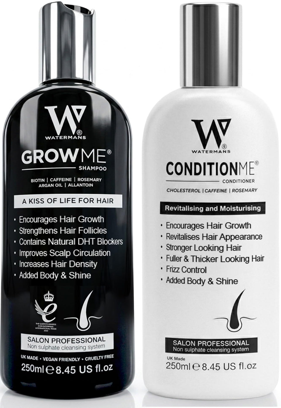 Watermans front bottle showing product benefits and UK-made badge