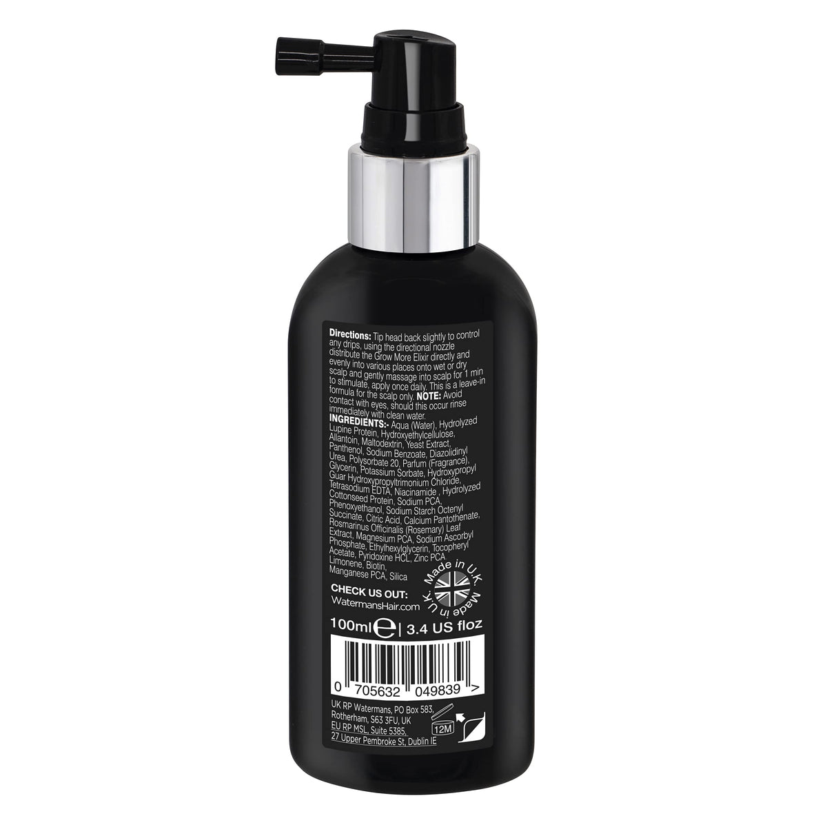 Watermans pipette applying serum to scalp for precise targeted treatment