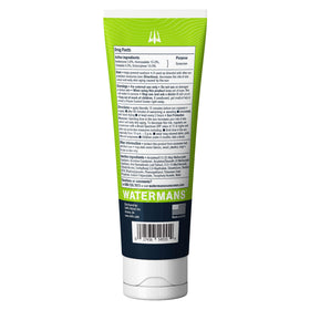 WATERMAN'S tube with eco-inspired background suggesting reef-friendly formula