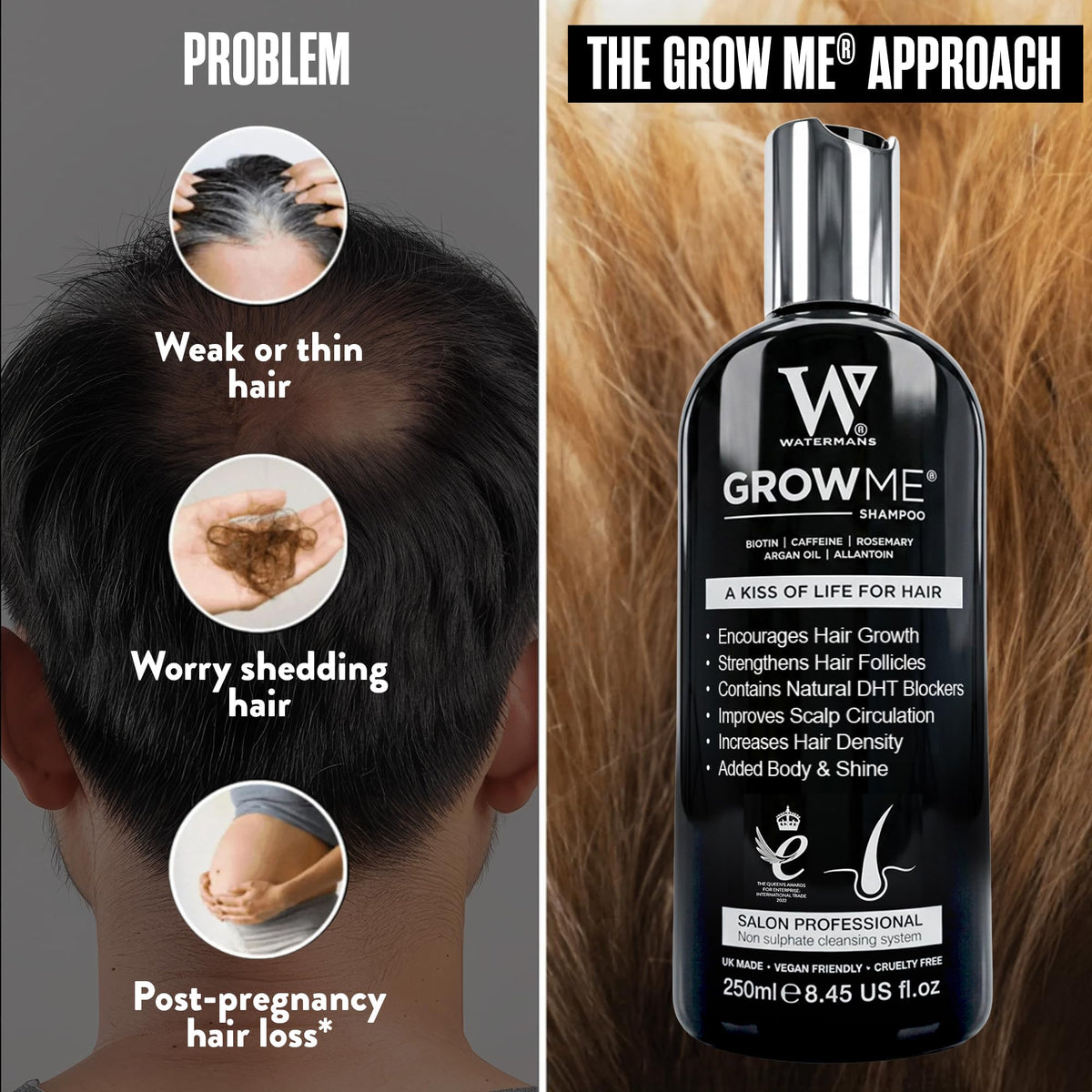 Watermans rosemary and argan oil ingredients showing natural nourishment