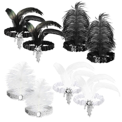 WATINC front view of eight-piece headband set shows variety and appeal