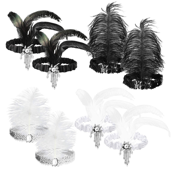 WATINC front view of eight-piece headband set shows variety and appeal