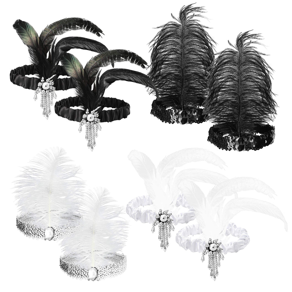 WATINC front view of eight-piece headband set shows variety and appeal