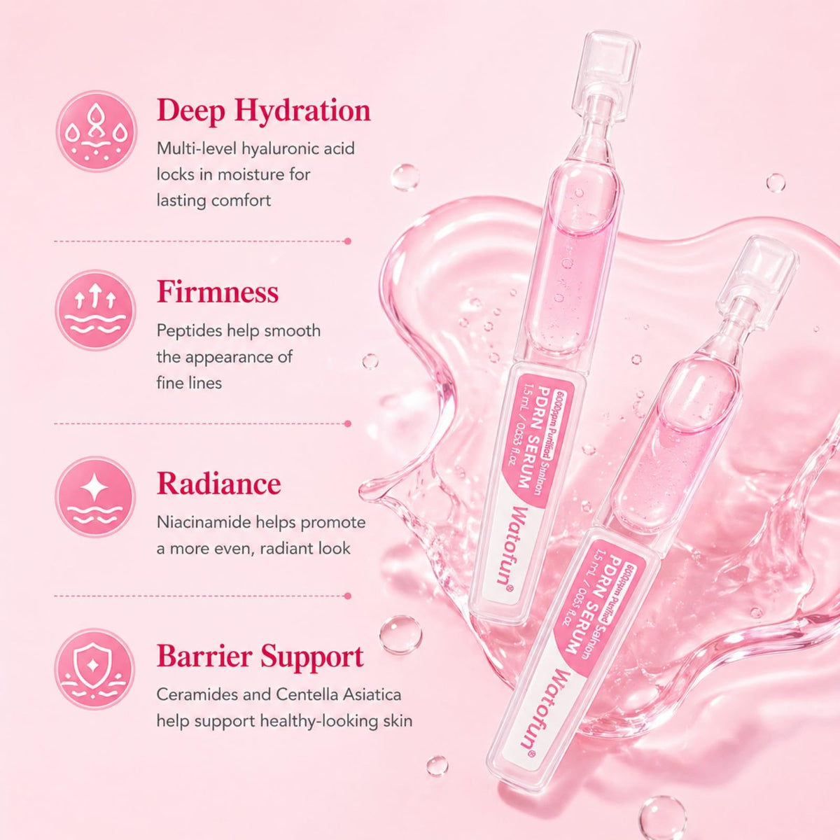 Watofun ampoule open twist-cap revealing easy single-use design for hygiene