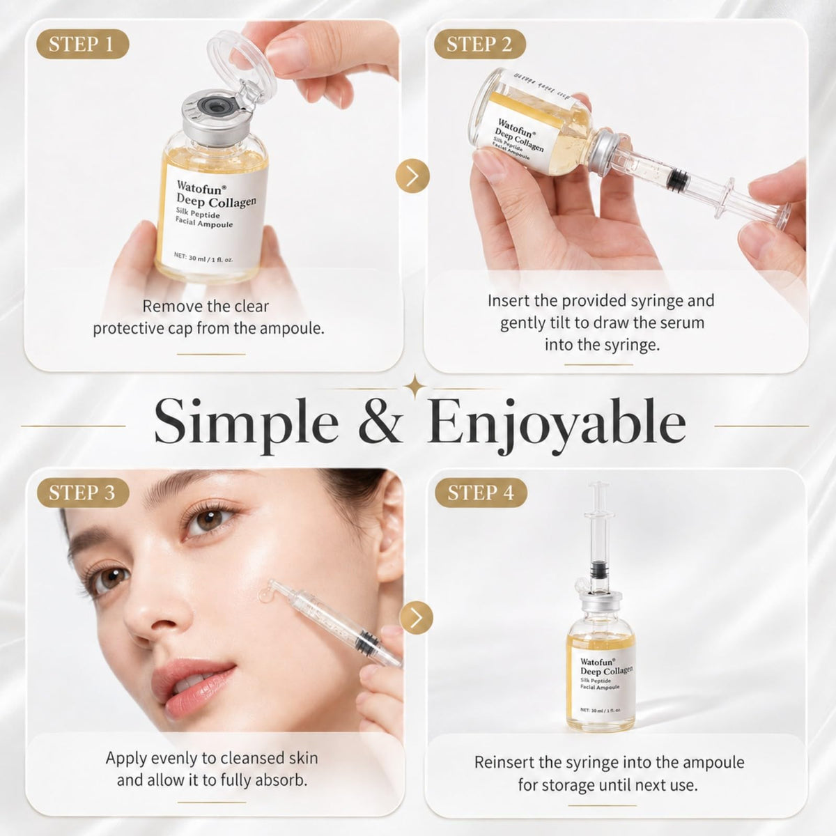Watofun close swatch before and after showing improved skin texture