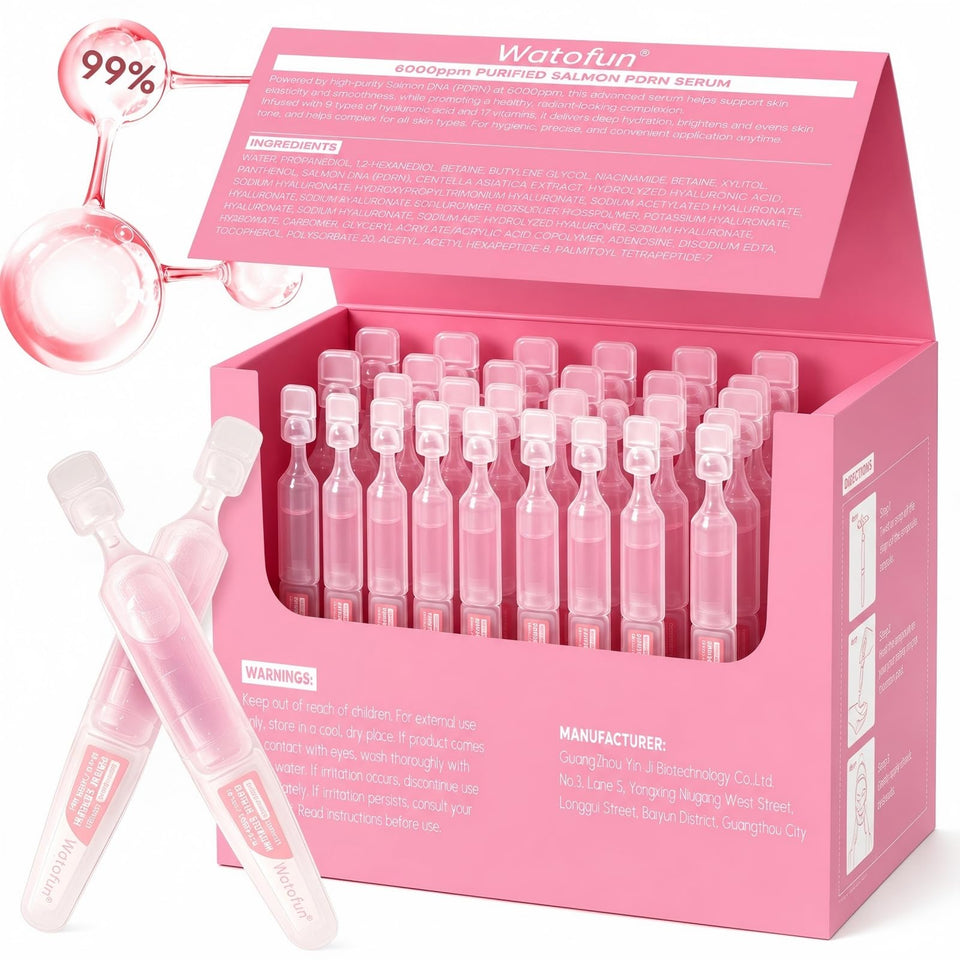 Watofun front packaging showing 40 ampoules and compact box for travel convenience