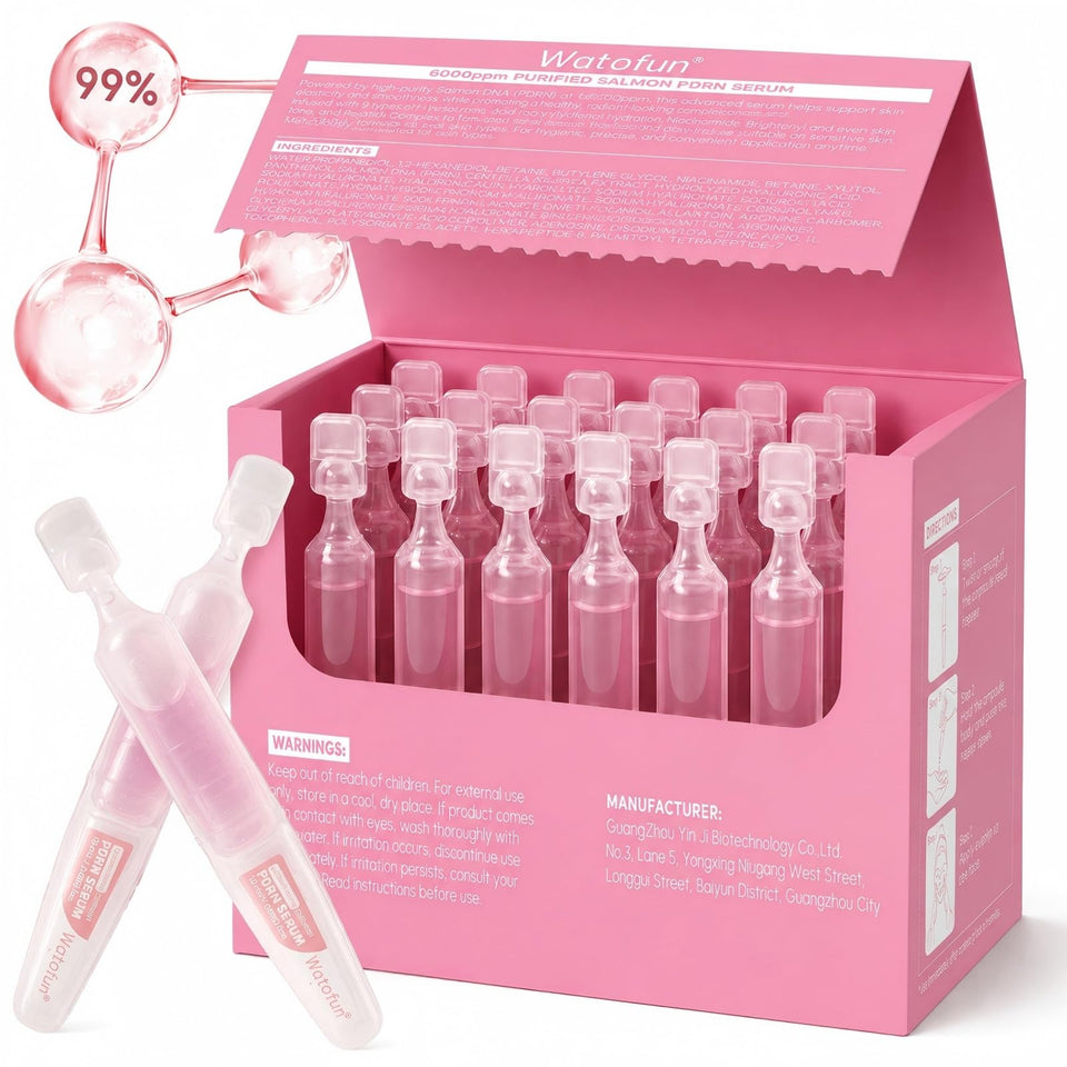 Watofun front packaging showing 60 ampoules and brand for travel-ready hydration