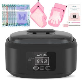 Wattne front view of black paraffin warmer showing compact design and easy placement
