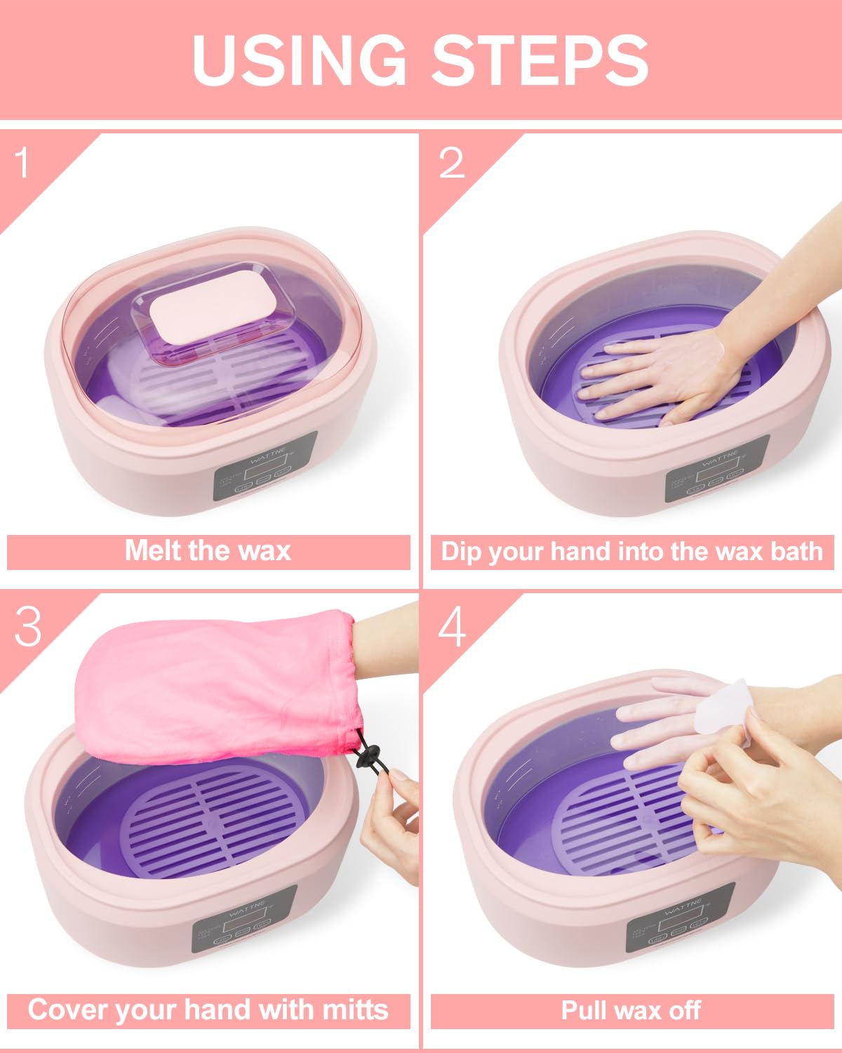 Wattne inner container filled with melted wax demonstrating quick even heating benefit