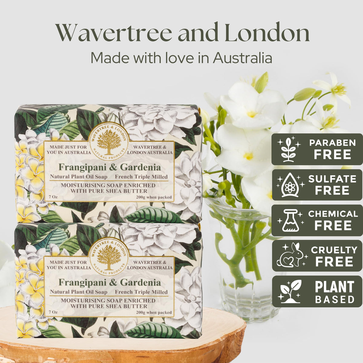 Wavertree & London close-up of soap texture highlighting creamy triple-milled lather benefit