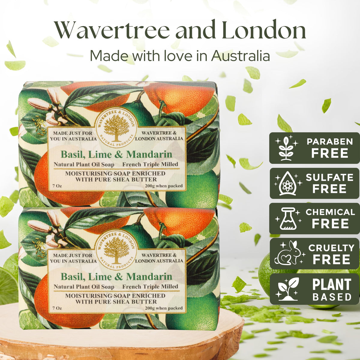 Wavertree & London close-up of triple-milled texture highlighting creamy long-lasting lather