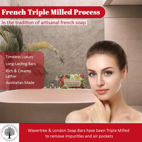 Wavertree & London creamy lather texture detail demonstrating moisturizing foam