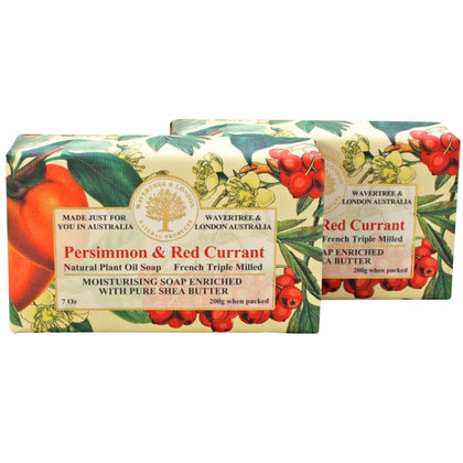 Wavertree & London front packaging showing two persimmon-red currant bars and scent benefit