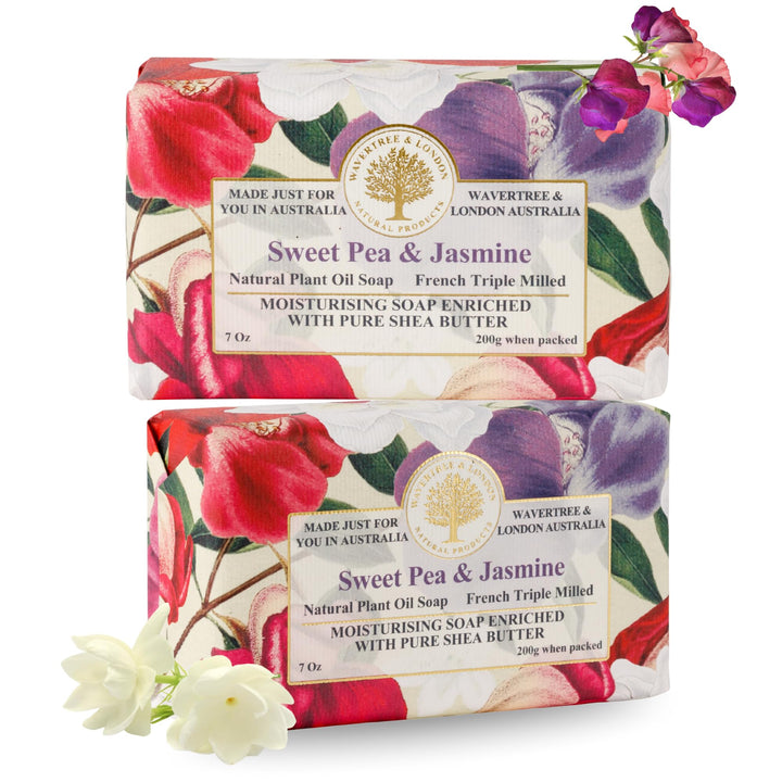 Wavertree & London front packaging showing floral scent and two bars, attractive gifting benefit