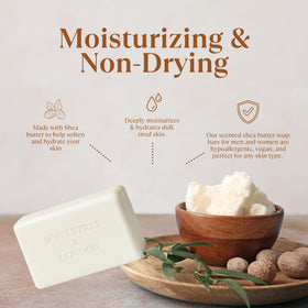 Wavertree & London creating creamy lather in hand for moisturizing cleanse