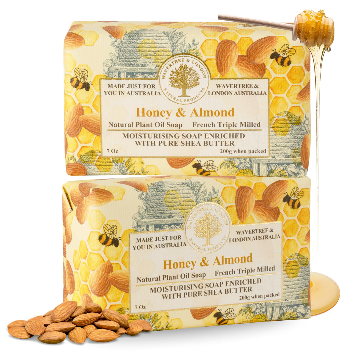 Wavertree & London front packaging showing two bars and fragrance benefit