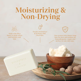 Wavertree & London shea butter and natural ingredient arrangement highlighting nourishment
