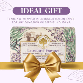 Wavertree & London soap in bathroom setting showing lifestyle use and calming scent benefit