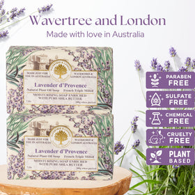 Wavertree & London close-up of bar embossing highlighting quality and texture benefit