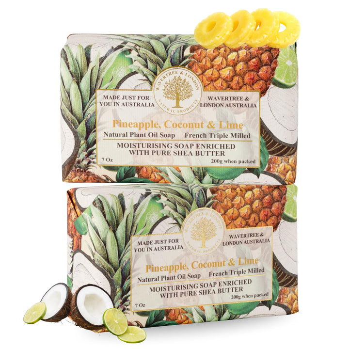 Wavertree & London front packaging showing tropical soap scent and benefits