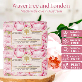 Wavertree & London close-up of soap texture displaying creamy triple-milled lather