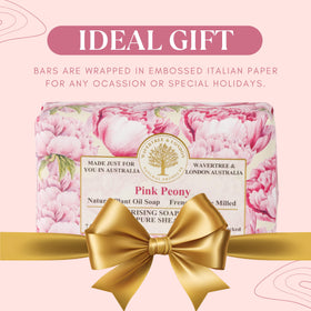 Wavertree & London gift-wrapped bars presented as a luxury natural soap present