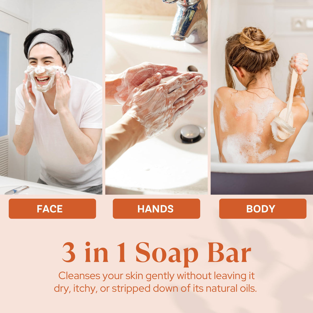 Wavertree & London soap size comparison in hand showing compact travel-friendly benefit