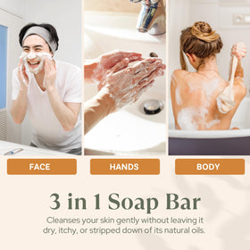 Wavertree & London soap with shea butter and oils, shows nourishing plant-based ingredients