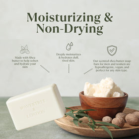 Wavertree & London soap lather in hand demonstrating rich moisturizing foam