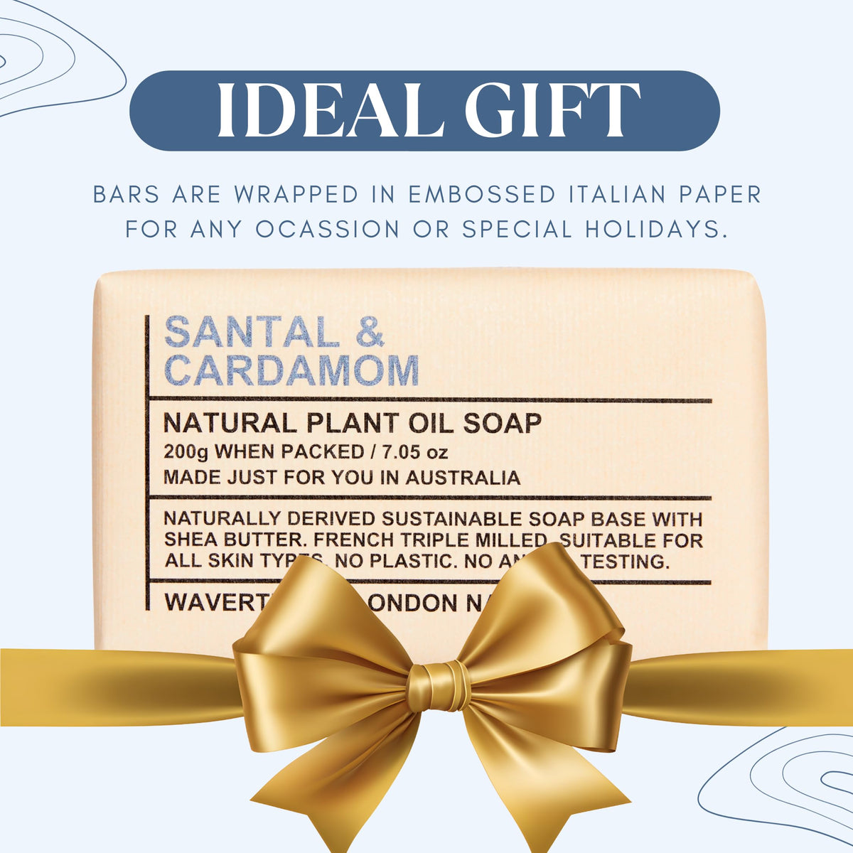 Wavertree & London boxed pair of bars presented as a gift-ready natural soap set