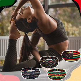 Wavyknot overhead shot of all four colored headbands for styling options
