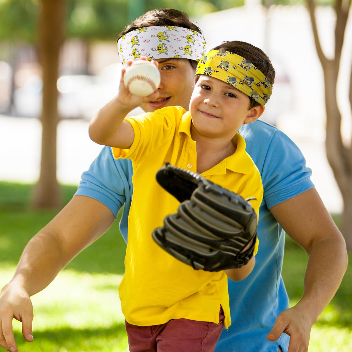 Wavyknot headband worn during baseball practice demonstrating secure non-slip fit