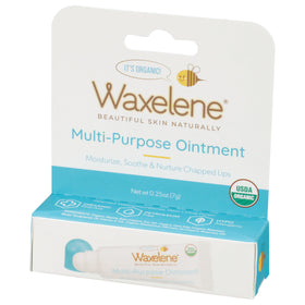 Waxelene lip tube with cap off highlighting precise squeeze-tip application benefit